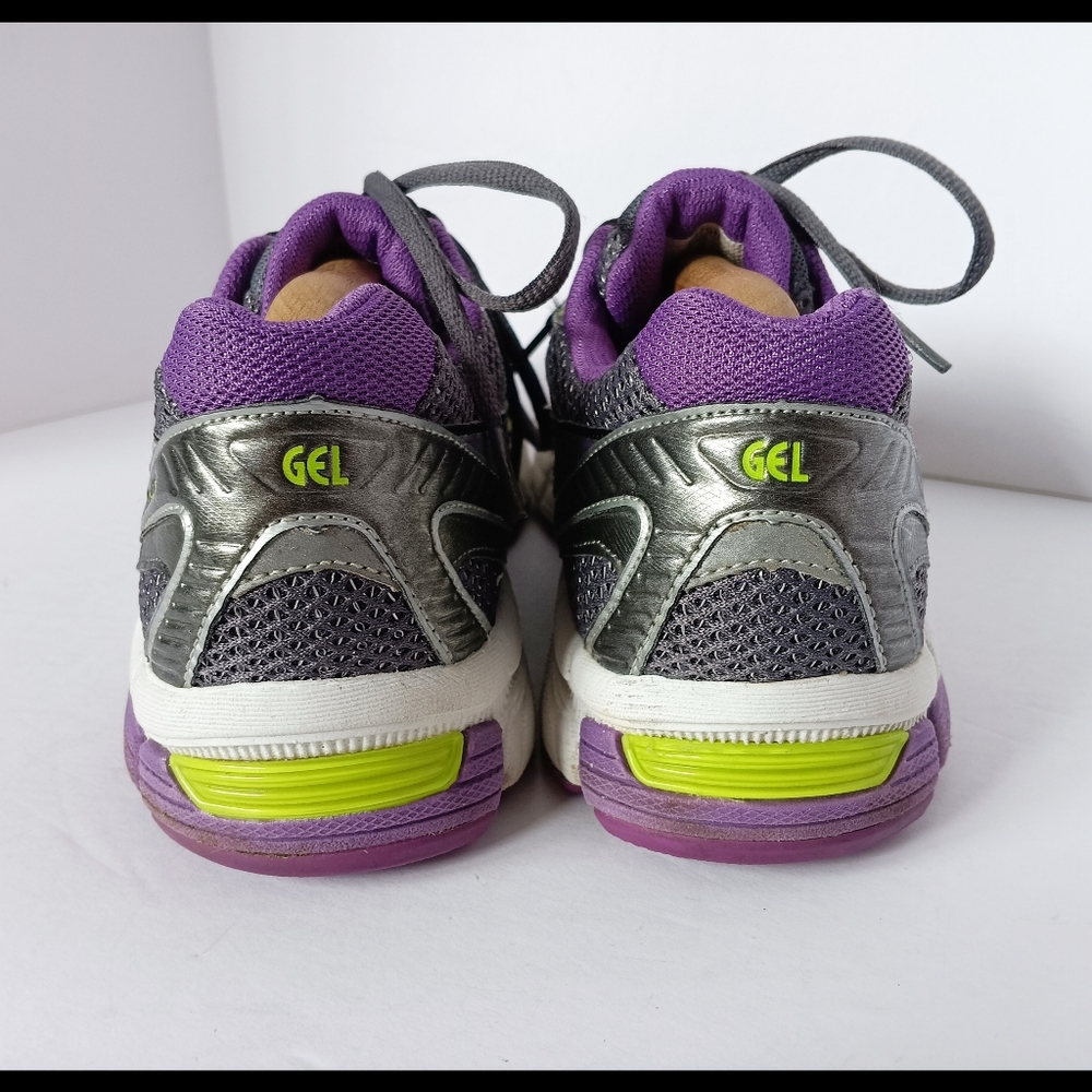 šš Asics Gel Exalt Sneakers Athletic Leather Shoes Purple Green Womens 9 Gray - Picture 10 of 12
